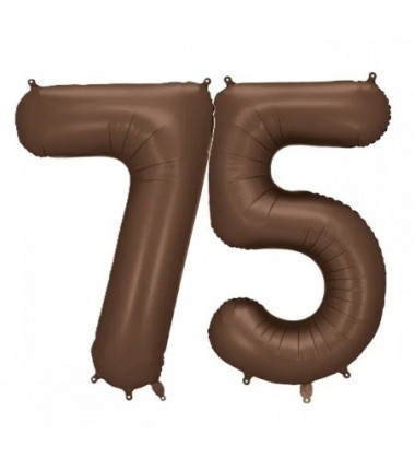 Balony foliowe Cyfra 75 - 86 cm - Mocca satynowe