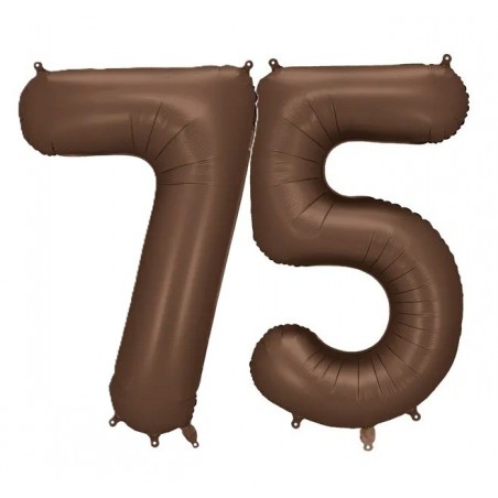 Balony foliowe Cyfra 75 - 86 cm - Mocca satynowe