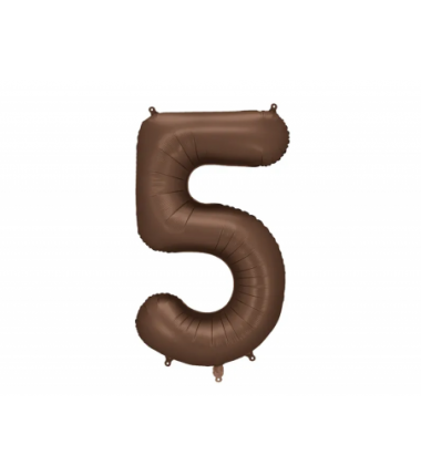 Balony foliowe Cyfra 75 - 86 cm - Mocca satynowe