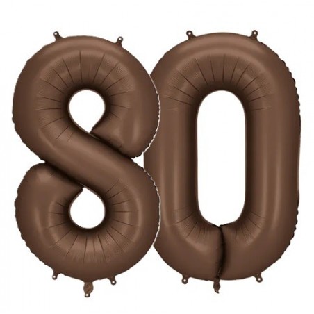 Balony foliowe Cyfra 80 - 86 cm - Mocca satynowe
