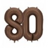 Balony foliowe Cyfra 80 - 86 cm - Mocca satynowe