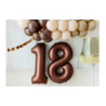 Balony foliowe Cyfra 80 - 86 cm - Mocca satynowe