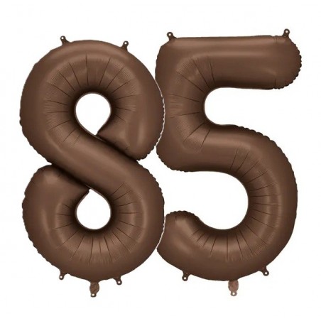 Balony foliowe Cyfra 85 - 86 cm - Mocca satynowe