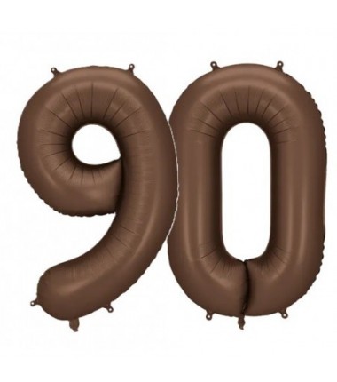 Balony foliowe Cyfra 90 - 86 cm - Mocca satynowe