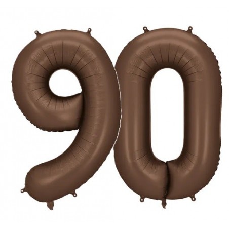 Balony foliowe Cyfra 90 - 86 cm - Mocca satynowe