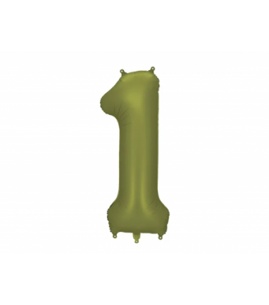 Balony foliowe Cyfra 10 - 86 cm - Oliwkowe matowe