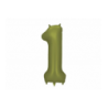 Balony foliowe Cyfra 15 - 86 cm - Oliwkowe matowe