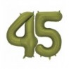 Balony foliowe Cyfra 45 - 86 cm - Oliwkowe matowe