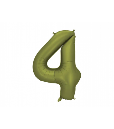 Balony foliowe Cyfra 45 - 86 cm - Oliwkowe matowe