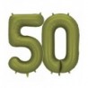Balony foliowe Cyfra 50 - 86 cm - Oliwkowe matowe