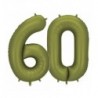 Balony foliowe Cyfra 60 - 86 cm - Oliwkowe matowe