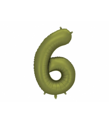 Balony foliowe Cyfra 60 - 86 cm - Oliwkowe matowe