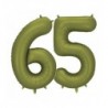 Balony foliowe Cyfra 65 - 86 cm - Oliwkowe matowe