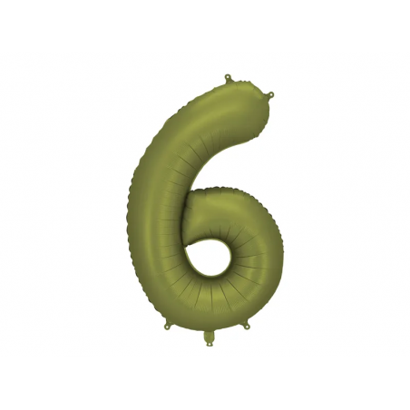 Balony foliowe Cyfra 65 - 86 cm - Oliwkowe matowe