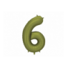 Balony foliowe Cyfra 65 - 86 cm - Oliwkowe matowe