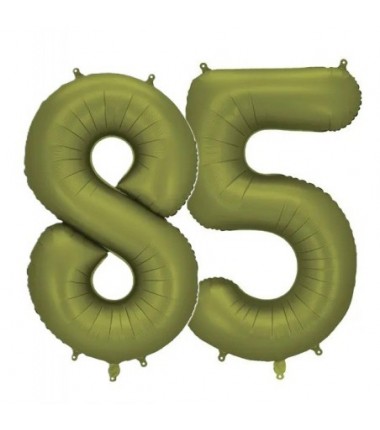 Balony foliowe Cyfra 85 - 86 cm - Oliwkowe matowe