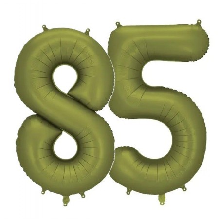 Balony foliowe Cyfra 85 - 86 cm - Oliwkowe matowe