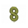 Balony foliowe Cyfra 85 - 86 cm - Oliwkowe matowe