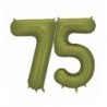 Balony foliowe Cyfra 75 - 86 cm - Oliwkowe matowe