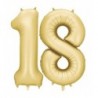 Balony foliowe Cyfra 18 - 86 cm - Złote satynowe