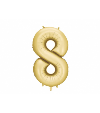 Balony foliowe Cyfra 18 - 86 cm - Złote satynowe