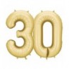 Balony foliowe Cyfra 30 - 86 cm - Złote satynowe