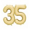 Balony foliowe Cyfra 35 - 86 cm - Złote satynowe