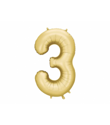 Balony foliowe Cyfra 35 - 86 cm - Złote satynowe