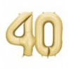 Balony foliowe Cyfra 40 - 86 cm - Złote satynowe