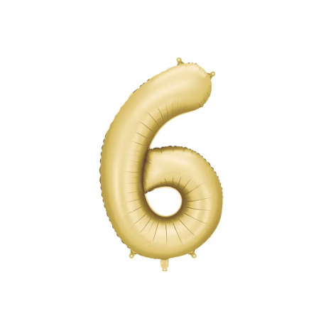 Balony foliowe Cyfra 65 - 86 cm - Złote satynowe