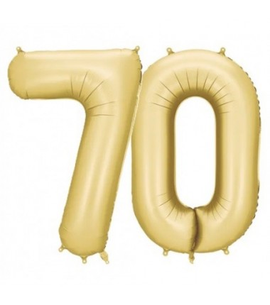 Balony foliowe Cyfra 70 - 86 cm - Złote satynowe