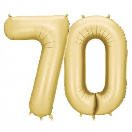 Balony foliowe Cyfra 70 - 86 cm - Złote satynowe