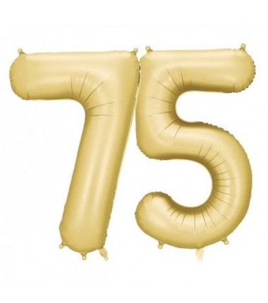 Balony foliowe Cyfra 75 - 86 cm - Złote satynowe