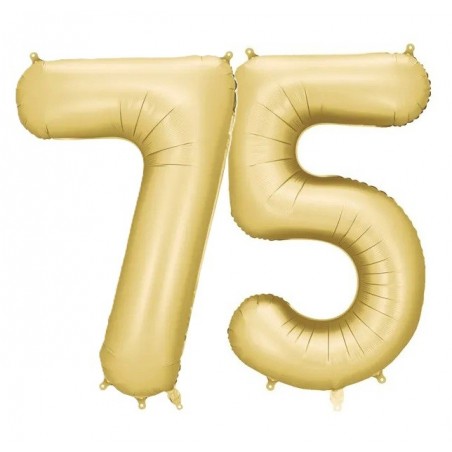 Balony foliowe Cyfra 75 - 86 cm - Złote satynowe
