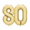 Balony foliowe Cyfra 80 - 86 cm - Złote satynowe