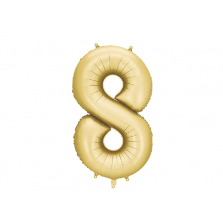 Balony foliowe Cyfra 80 - 86 cm - Złote satynowe