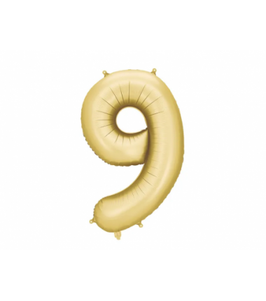 Balony foliowe Cyfra 90 - 86 cm - Złote satynowe