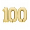 Balony foliowe Cyfra 100 - 86 cm - Złote satynowe
