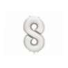 Balony foliowe Cyfra 18 - 86 cm - Srebrne satynowe