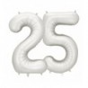 Balony foliowe Cyfra 25 - 86 cm - Srebrne satynowe