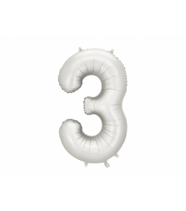Balony foliowe Cyfra 35 - 86 cm - Srebrne satynowe