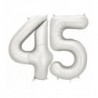 Balony foliowe Cyfra 45 - 86 cm - Srebrne satynowe