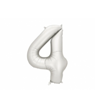 Balony foliowe Cyfra 45 - 86 cm - Srebrne satynowe
