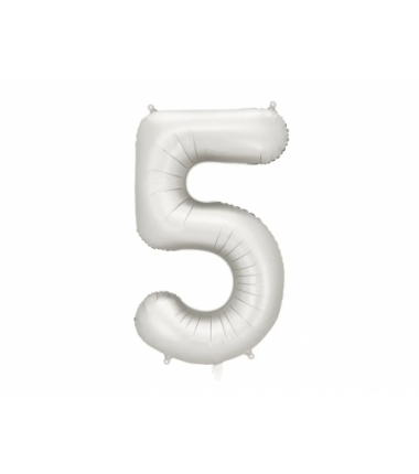 Balony foliowe Cyfra 45 - 86 cm - Srebrne satynowe