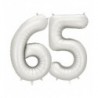 Balony foliowe Cyfra 65 - 86 cm - Srebrne satynowe