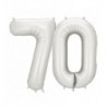 Balony foliowe Cyfra 70 - 86 cm - Srebrne satynowe