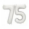 Balony foliowe Cyfra 75 - 86 cm - Srebrne satynowe