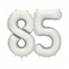 Balony foliowe Cyfra 85 - 86 cm - Srebrne satynowe