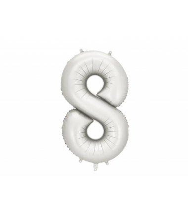 Balony foliowe Cyfra 85 - 86 cm - Srebrne satynowe