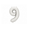 Balony foliowe Cyfra 90 - 86 cm - Srebrne satynowe